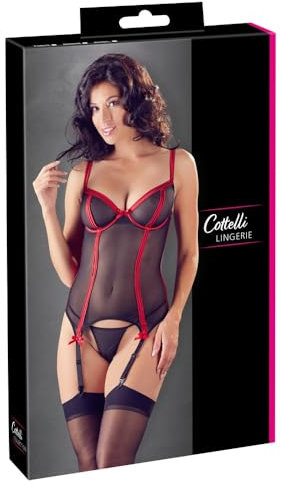 Cottelli LINGERIE Damen Strapshemd-26327801241 Strapshemd, Schwarz, 80