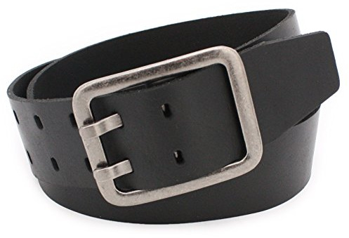 Vascavi Cinturón de piel de búfalo, aprox. 5 cm, fabricado en Alemania, 115 cm Longitud Total 125 cm, Talla única