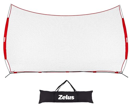 ZELUS 16x10ft Barricade Backstop Net, Ball Sports Barrier Net, Practice Net for Baseball Softball Lacrosse Soccer Basketball and More