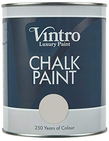 Vintro | Grey Chalk Paint | Furniture Paint | Shabby Chic | Upcycle | Decorate | Ultra Matt Finish | 1 Litre (Tower Bridge - Light Grey)