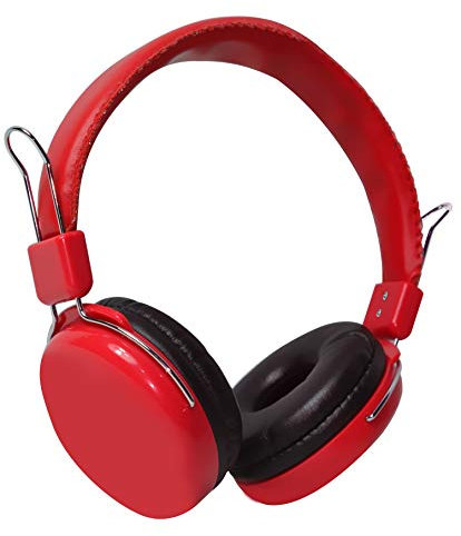 VAKOSS Bügelkopfhörer, Mikrofon, Klinkenkabel (rot)