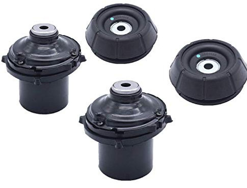 TAKPART 2x Domlager + 2x Anschlagpuffer vorne für Federung Federbeinstützlager Federbeinlager Schwarz