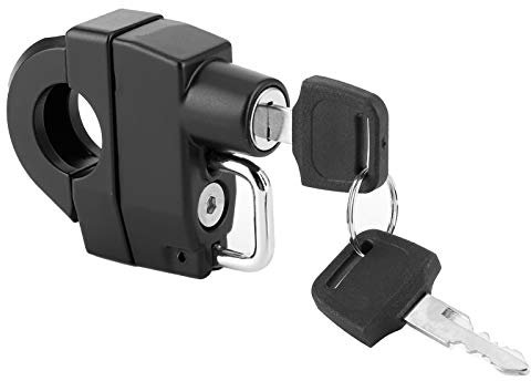 Antivol universel de verrouillage de casque de moto avec accessoire de conduite de clés pour tube de guidon de 22 mm / 0,9 pouce, accident de moto, de vélo ou de scooter