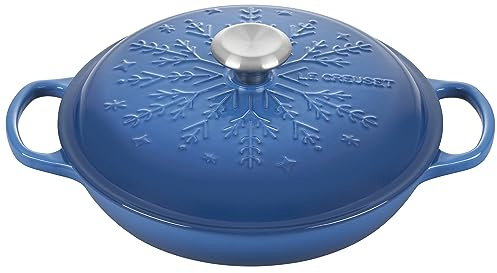 Le Creuset Noël Collection Signature Enameled Cast Iron Snowflake Braiser, 2.25 qt., Marseille