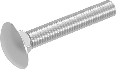 SECCARO Tornillos de bloqueo M10 x 60 mm, acero inoxidable V2A VA A2, DIN 603/ISO 8677, cabeza redonda plana con raíz cuadrada, rosca completa, 20 unidades
