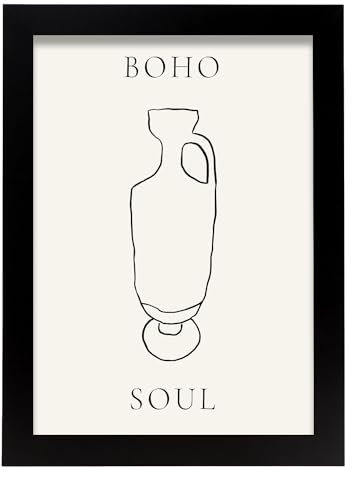 Nacnic Vaso del pavimento Foglia. In Vasi spirituali Manifesto. Dipinti decorativi estetici per il tuo soggiorno, camera da letto, casa Dimensioni A4 con cornici nere