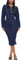 TACSTRUN Jeanskleid für Damen, sexy, figurbetontes Stretch-Jeanskleid in mittlerer Länge mit Gürtel,Dark Blue,XL