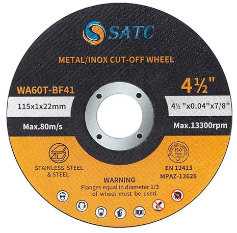 S SATC 50 Stück Trennscheibe 115 Metall Edelstahl Stahl für Winkelschleifer Trennscheiben 115 Metall 1mm Flexscheiben, 115 x 1,0 x 22,23mm