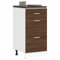 WIFESE Schubladenschrank Küchenunterschrank Küche Organizer Geräumiger Küchenschrank mit Viel Stauraum Aufbewahrungsschrank Braun Eichen-Optik 40x46x81,5 cm Holzwerkstoff