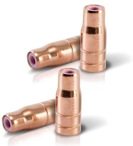 STAHLWERK 4er Set Fülldrahtdüse Gasdüse für Fülldraht Schweißen MIG MAG passend für AK15/MB15 Brenner bis zu 200A FLUX gasloses Schweißen Schweißzubehör