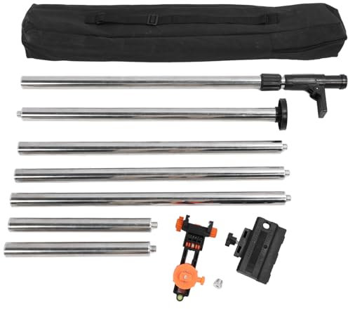 Telescoping Level Pole 4.2M Aluminium Alloy Infrared Level Tool Lifting Support Rod Mount for Contractors Engineers Surveyors