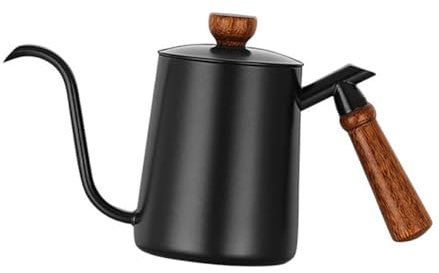 HOLIDYOYO Cafetera De Acero Inoxidable Con Boquilla Larga Cuello Cisne Mango Antiescaldaduras Ergonómico Jarra Para Verter Café Casa Acabado Mate Negro Con Escala