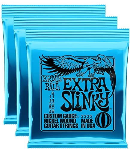 Ernie Ball 2225 Extra Slinky 8-38 (3 Pack Bundle)