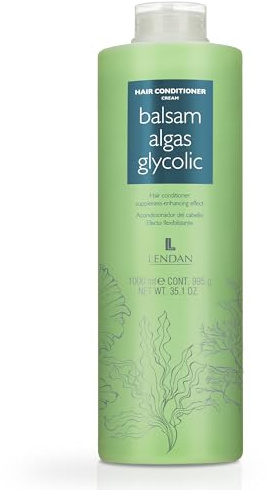 LENDAN - Acondicionador Pelo - Bálsamo Algas Glycolic - 1000 ml - Todo Tipo de Cabellos - Nutre y Repara sin Aportar Peso - Melena Suave y Brillante - Neutraliza Residuos Alcalinos de Tintes