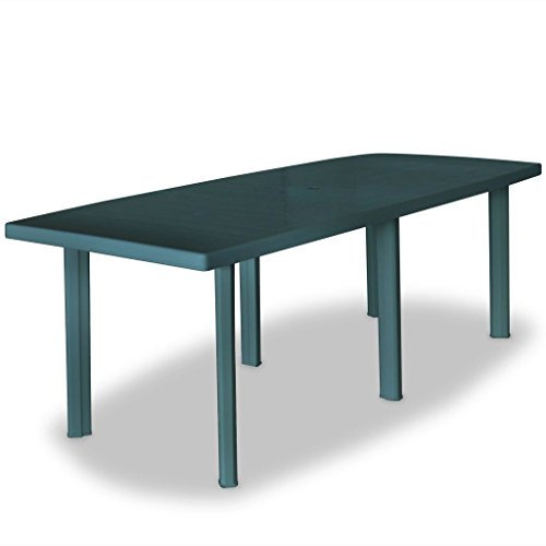 Festnight Gartentisch Esstisch Tisch Terrassentisch 210 x 96 x 72 cm Kunststoff Grün