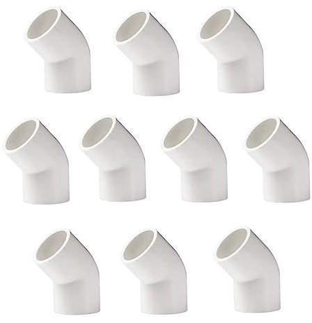 BOZONLI Raccordi per Tubi Acqua in PVC, 45° Gomito Raccordo Adattatore del Connettore per Tubo Acqua, Dia 25 mm, Bianco
