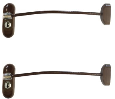 UAP Window Restrictor with Key - Window Safety Locks with 20cm Cable, Window Locks for Child Safety, Security Window Limiter Restrictor for All Types of Windows (2 Locks, Brown - Brown Cable)