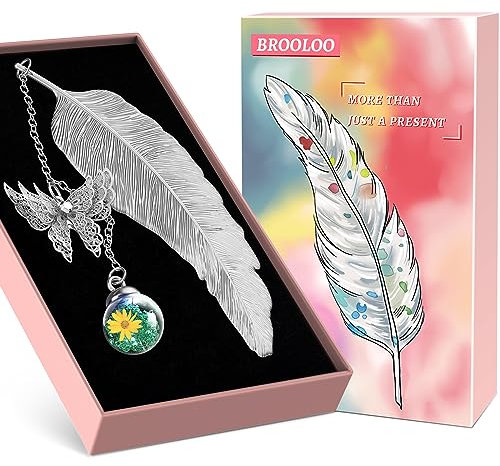 Idee Cadeau Femme Original Maitresse: Cadeau Fete des Meres Marque Page Metal Plume Cadeau Anniversaire Femme Personnalisé Cadeau Maman Maitre D'école Grand Mere Ado Fille Copine Utile Gadget Insolite