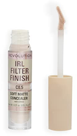 Makeup Revolution, IRL Filter Finish Concealer, Mittlere bis volle Deckkraft, C0.5, 6g