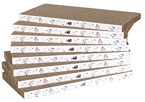 8 Packs in 1 Cat Scratch Pad, Cat Scratcher Cardboard,Reversible,Durable Recyclable Cardboard, Premium Scratch, Suitable for Cats to Rest, Grind Claws and Play