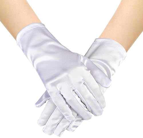 Giantree Womens Short Satin Gloves, Women's Gown Gloves Wedding Bridal Gloves Banquet Party Gloves for Opera Gloves Party Clothing Accessories