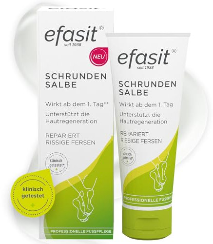 efasit Schrundensalbe - Fußcreme für rissige Fersen und Schrunden, Schrundensalbe Füße wirkt ab dem 1. Tag, reichhaltig aber nicht fettend, 60 ml