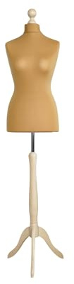 LUSORIA Maniquí de sastre, busto de sastre femenino, beige/madera clara (M 38/40)