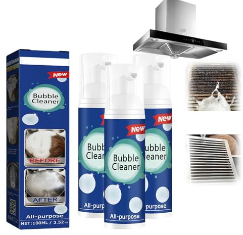 KXDEFE Bubble Cleaner Foam Spray, All Purpose Rinse Free Cleaning Spray Magic Foam Cleaner, A Good Helper For Removing Kitchen Grease. (3pcs)