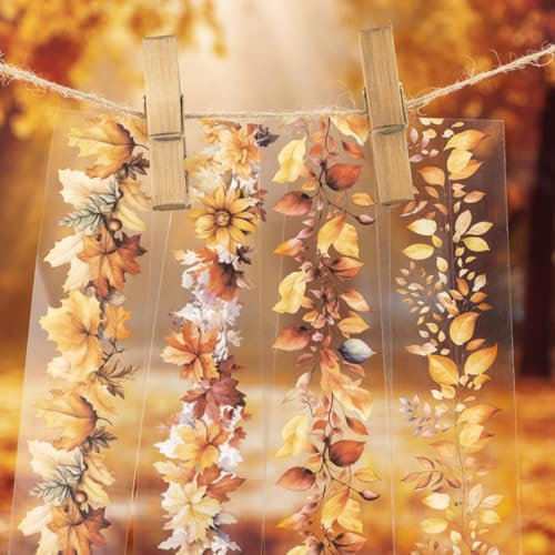 Herbstblätter Washi Tape Set Herbstdeko Scrapbook Stickers Herbst Sticker Aesthetic Washi Sticker Set Herbst Dekoration Aufkleber Scrapbooking Autumn Decor Washitape Fall Stickers Journaling Zubehör