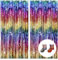 2 Stück Lametta Vorhänge Farbig, Lametta Vorhang Bunt, Streifenvorhang, Regenbogen Deko, Festival Deko, Glitzer Vorhang Geburtstag, Glitzer Vorhang, Türvorhangtrennwand