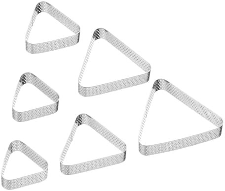 sourcing map Lot d'anneaux à gâteau perforés en acier inoxydable - Triangle - Antiadhésif - Pour tartelettes - Pour faire des gâteaux et des desserts à la française, des fruits