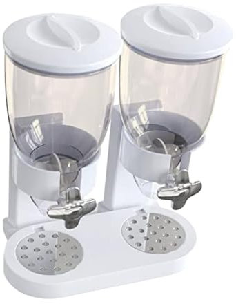 SiaBiced Distributore di Cereali per L'organizzazione di Alimenti per La Casa, Doppia Tazza Bianca