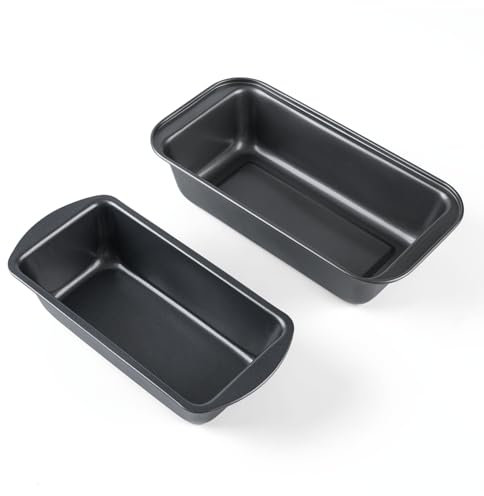 Teglia per pagnotta, antiaderente, in acciaio al carbonio, teglia rettangolare per pane e torte, lavabile in lavastoviglie, congelatore e forno (0,5 kg e 0,9 kg)
