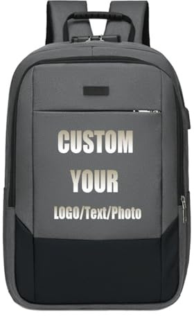 Mochila con Logotipo Personalizado, Impermeable Antirrobo Bolso para Ordenador Portátil Mujeres Hombres Gran Capacidad Mochila para Ordenador Personalizada para Viajes De Negocios Color3,42*30*15cm