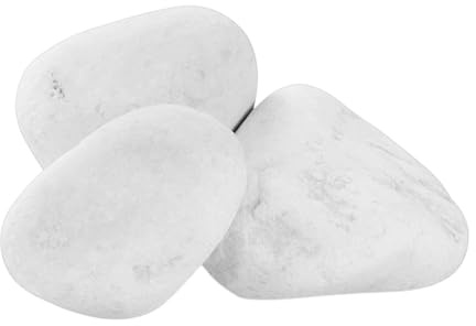 Piedra Canto Rodado Saco Blanco Especial (99%) (Tamaño: 40-60mm) para jardín o macetas decoración exterior (Blaco Puro, 5 kg)