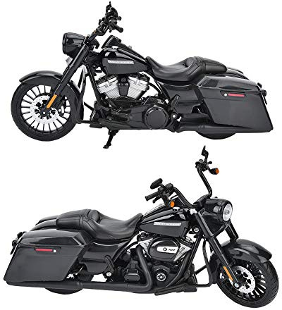 Haofy Motorcykelmodell 1:12 Skala Zinklegering Motorcykelreplika, Road King Special Edition 2017, Dekorativ Samlarobjekt med Gummidäck för hem- och Kontorsskärm