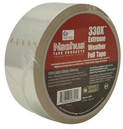 Nashua 330X/SI250 330X Extreme Weather Foil Tape, 3.5 mil Thick, 50 yd. Length x 2 Width, Silver