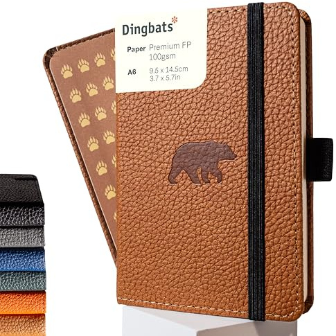 Dingbats* D5408H A6 Pocket Lined Wildlife Portrait Pocket Hardcover Notebook - Brown Bear