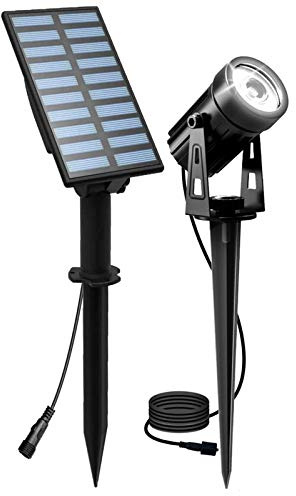 T-SUN Solar Spotlights, Outdoor LED Solar Lights, Waterproof Auto ON/Off Solar Wall Lights for Garden,Driveway, Pathway, Pool Area(White)