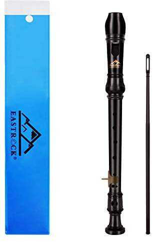 EastRock Soprano Recorder for Beginners Kids, German Style ABS Recorder, C Key with Cleaning Rod, Fingering Chart, Packing Bag, Thumb Rest (Coffee)