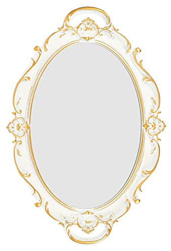 HOMSFOU Spiegeltablett Schmuck Organizer Schminktisch Make-up Tablett Oval Schmuck Schmuck Bling Kosmetik Parfüm Flasche Tablett Home Decor