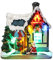 Uposao LED Weihnachtliches Dorf, LED Weihnachtsstadt, Weihnachtsdorf mit Beleuchtung Weihnachtshaus Miniatur Deko Weihnachtsdorf Deko mit Schneedekoration Weihnachts Szene Tisch Deko Harz Dekoration