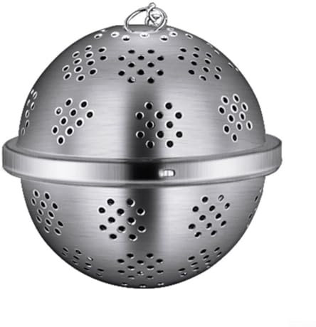 Infuseur à thé en acier inoxydable, filtre à thé en maille, boule à épices avec chaîne en acier inoxydable 304 pour les amateurs de thé et d'infusion d'épices (S)