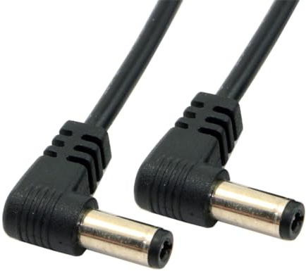 NFHK DC Effekt 5,5 x 2,1 mm/2,5 mm hane till 5,5 2,1/2,5 mm hankontakt kabel rät vinklad 90 grader 60 cm