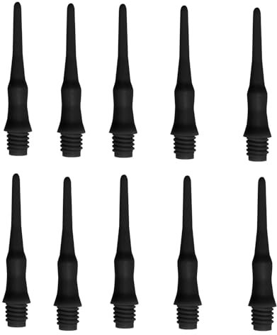 BOBOZHONG Dartspitzen Kunststoff,100 Stück Ersatzspitzen für Softdart Dartpfeile,softdart Spitzen,Dart-Zubehör Soft Darts Spitzen Schwarz