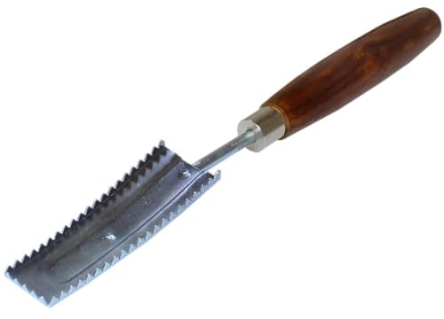 PRO FILSTAR Écailleur de poisson avec poignée en bois - Écailleur de poisson avec dents de scie dentelées - Grattoir à poisson - Ustensile de cuisine - Écailleur de poisson - Écailles de poisson -