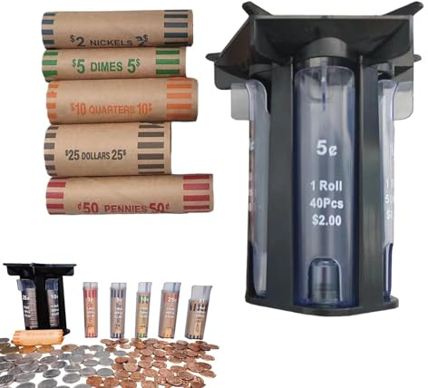 Macchina per contatore di monete, tubo di selezione di monete, macchina per avvolgere monete, macchina per il cambio , porta monete, separatore di monete da utilizzare insieme al barattolo della