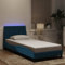 QJBSAVVA Bettkasten Bettrahmen Schlafzimmer Komplett Tagesbett - Bettgestell mit LED-Leuchten Blau 80x200 cm Samt für Loft Gästezimmer Außenbereich Schlafzimmer