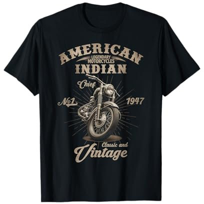 Retro American Motorcycle Indian For Old Biker T-Shirt