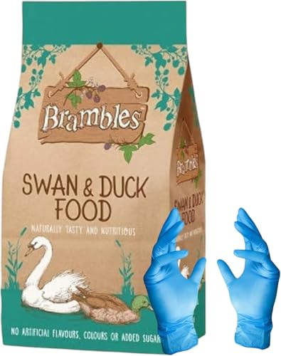 Brambles Floating Swan, Duck & Geese Food Complimentary Feed with Nutrients, Vitamins & Minerals with KasaBona Gloves 12.55kg (Pack of 1)